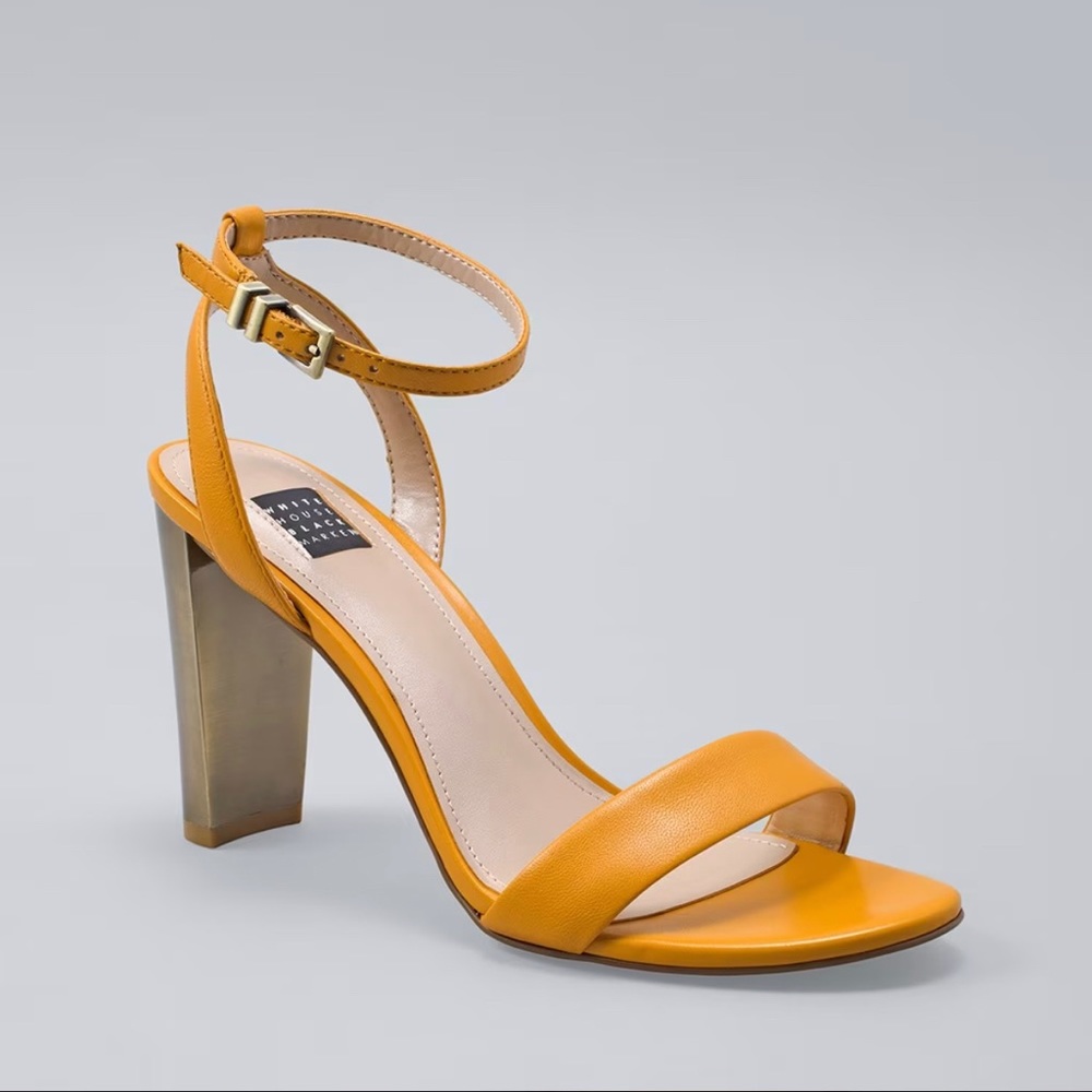 White House Black Market Bailey Leather Strappy Heels